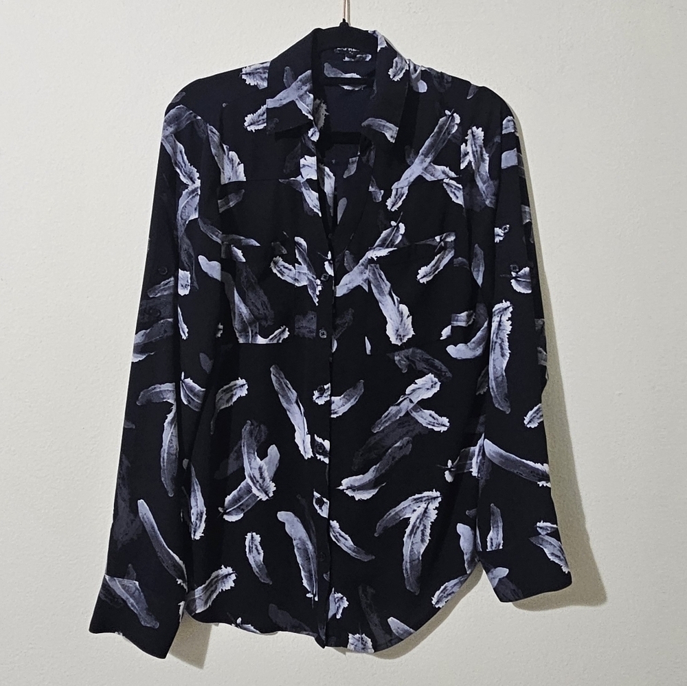 Express Feather Print Blouse